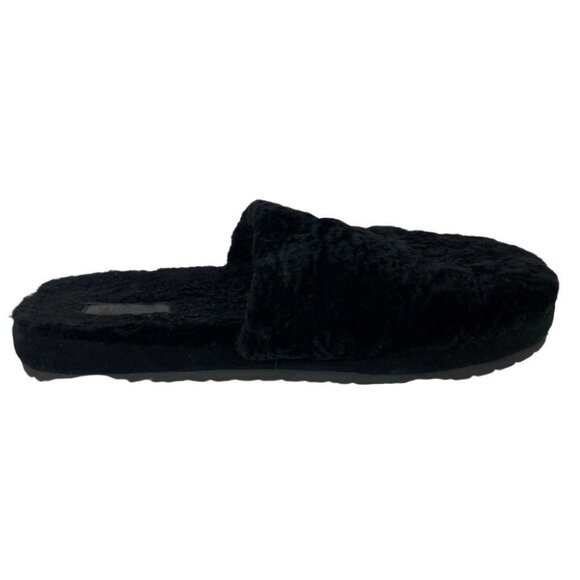 NEW Vince Loni Slippers Black Size 11 Lamb Fur Shearling Round Toe Minimalist - Picture 3 of 13